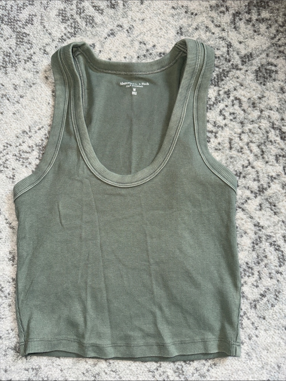 Abercrombie & Fitch Olive Ribbed Scoop Tank